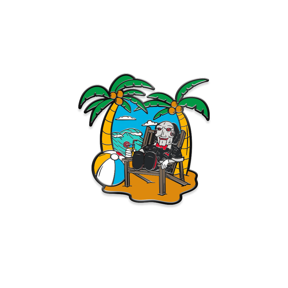 Midsummer Scream Billy the Puppet Beach Chair Pin
