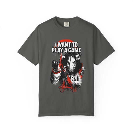 Saw T-Shirt "I Want to Play a Game"