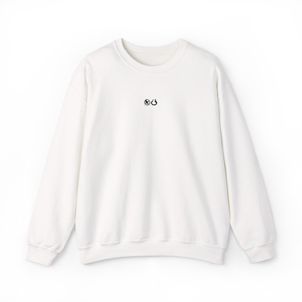 The Hunger Games Sweatshirt Embroidered Crewneck w/ Mockingjay & Flint Striker