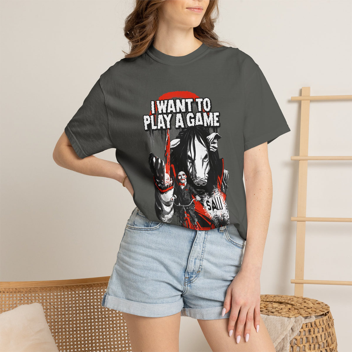 Saw T-Shirt I Want to Play a Game