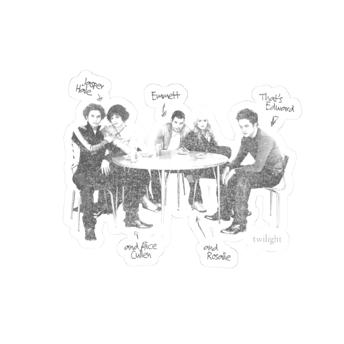 Twilight Sticker Cullen Family Sketch