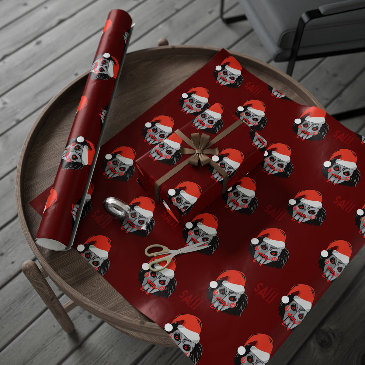 SAW Wrapping Paper Spiral Red