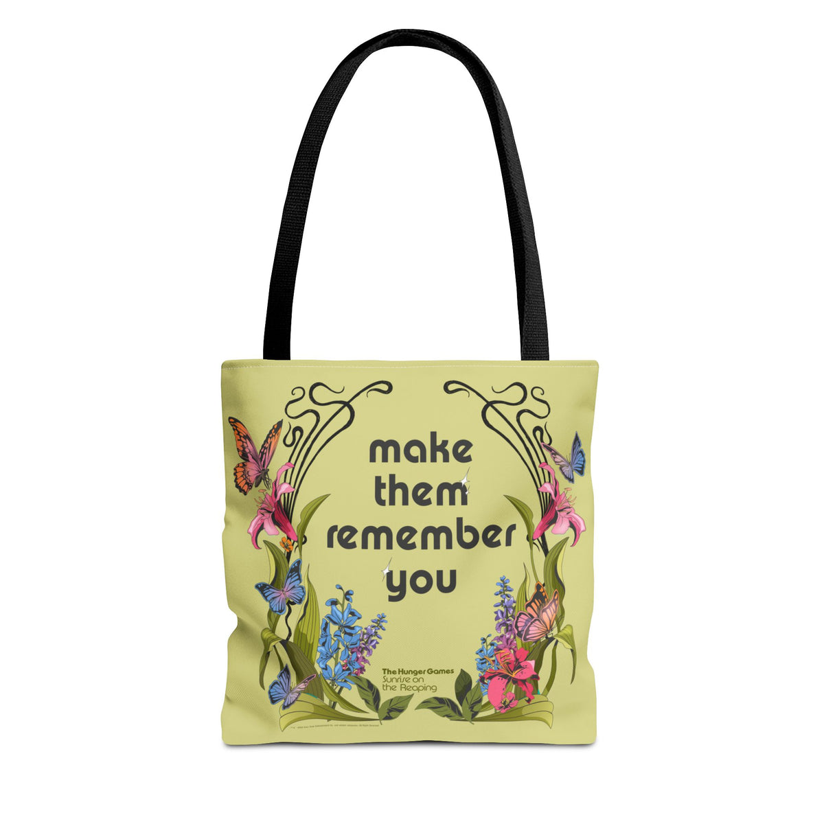 The Hunger Games: Sunrise on the Reaping Tote Bag Floral "Make Them Remember You"
