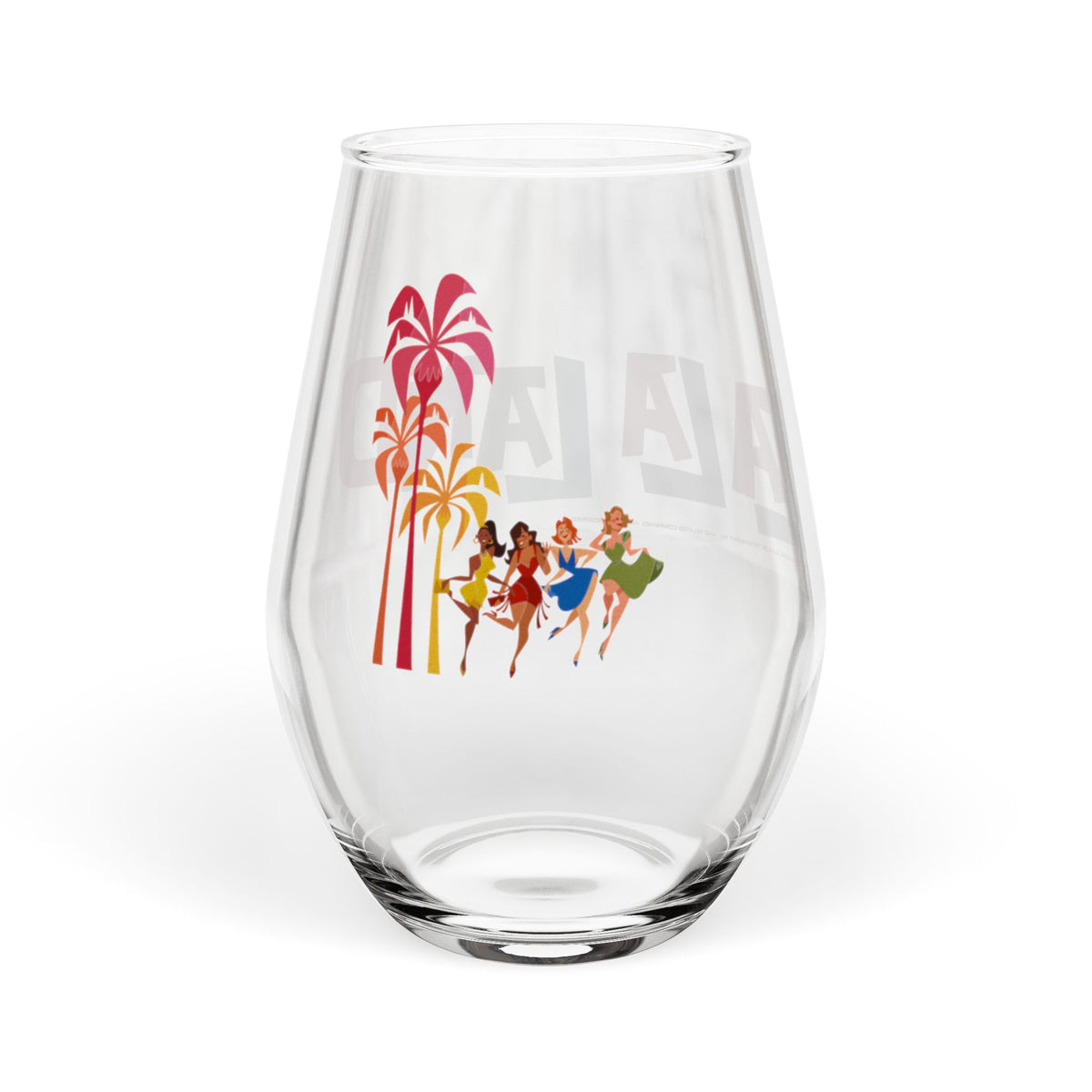 La La Land Wine Glass Logo Palm Trees