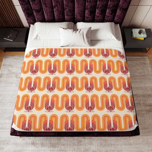 The Hunger Games: Sunrise on the Reaping Blanket Sherpa Retro Curvy Pattern