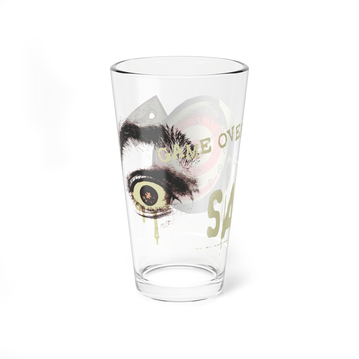 Saw Pint Glass Game Over