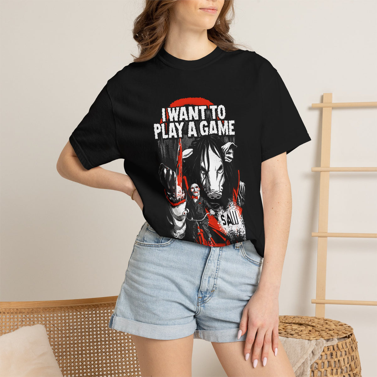 Saw T-Shirt I Want to Play a Game