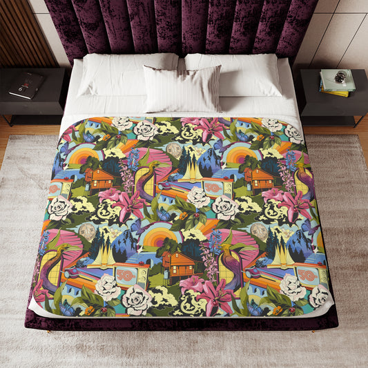 The Hunger Games: Sunrise on the Reaping Blanket Floral Retro Pattern