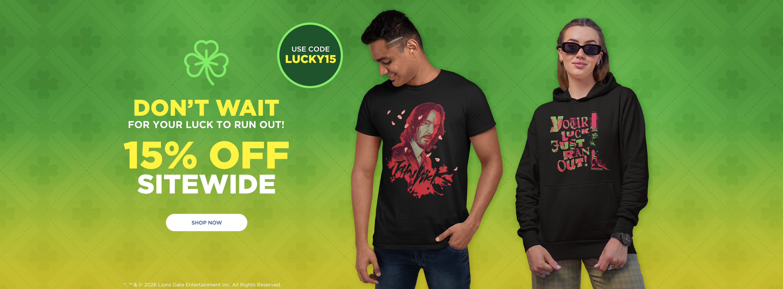 desktop feature banner ST. PATRICK'S DAY SALE