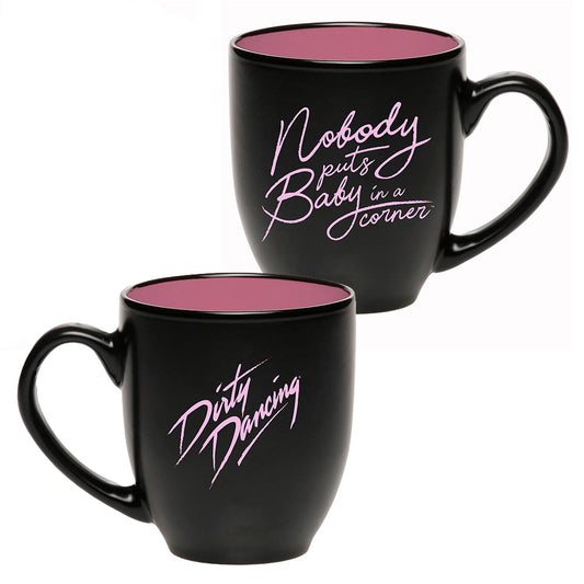 Nobody Puts Baby in a Corner Black Mug from Dirty Dancing