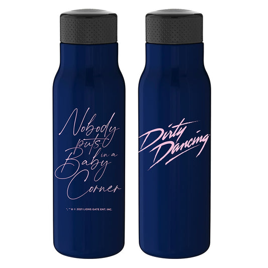 Nobody Puts Baby in a Corner Navy Water Bottle