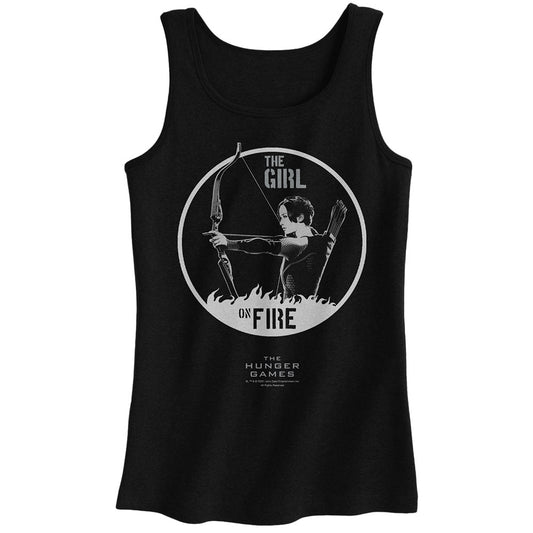 The Hunger Games Girl on Fire Katniss Black Tank