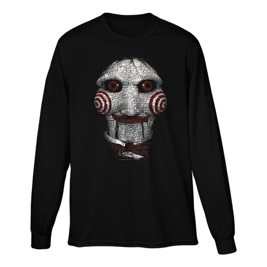 Jigsaw Face Long Sleeve Black T-Shirt from Saw