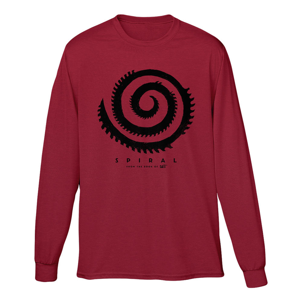 Spiral Blade Logo Red Long Sleeve T-Shirt from SPIRAL from the Book of SAW