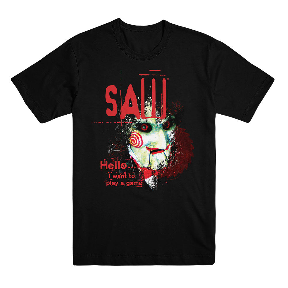 I Want to Play a Game Black T-Shirt from Saw